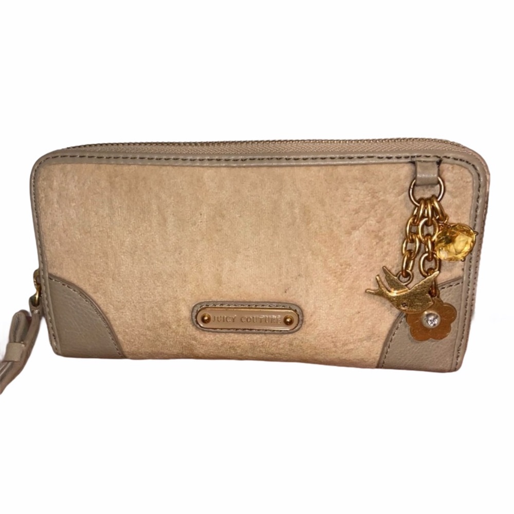 Juicy Couture tan velvet wallet